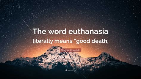 the term euthanasia literally means: