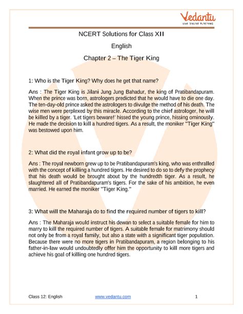 the tiger king short questions and answers
