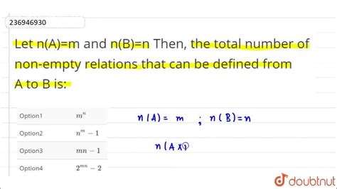 The Total Number Of Non Empty Relations