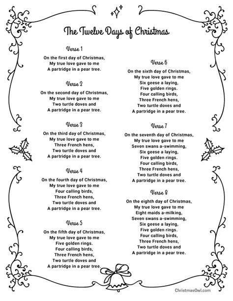 the twelve days of christmas lyrics meaning