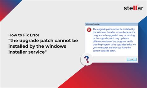 the upgrade patch cannot be installed