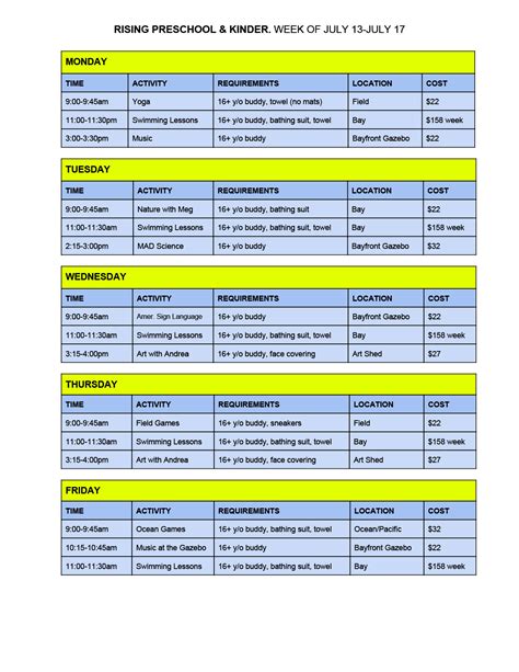 the villages recreation center schedule