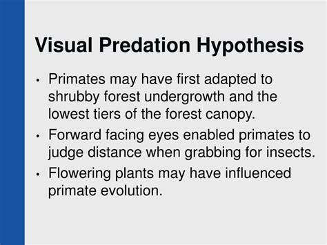 the visual predation hypothesis proposes that