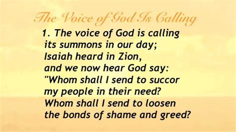 the voice of god is calling umh 436
