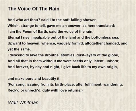 the voice of the rain poem