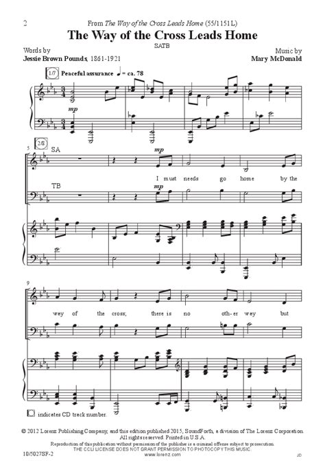 the way of the cross leads home sheet music