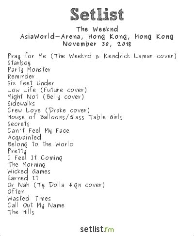 the weeknd concert setlist