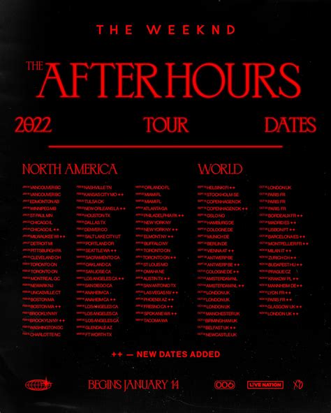 the weeknd tour schedule