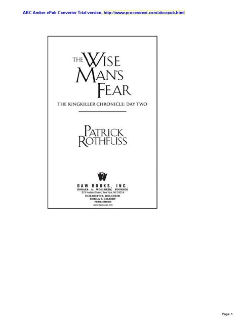 Cool The Wise Mans Fear Pdf Latest