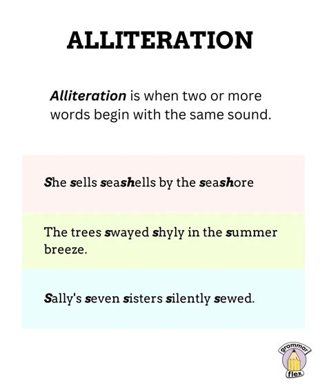 the word alliteration in a sentence