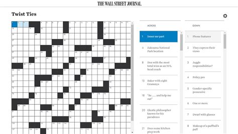 the wsj crossword solution