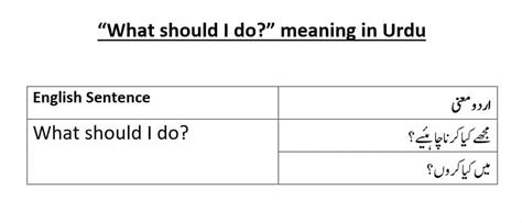 then what should i do meaning in urdu