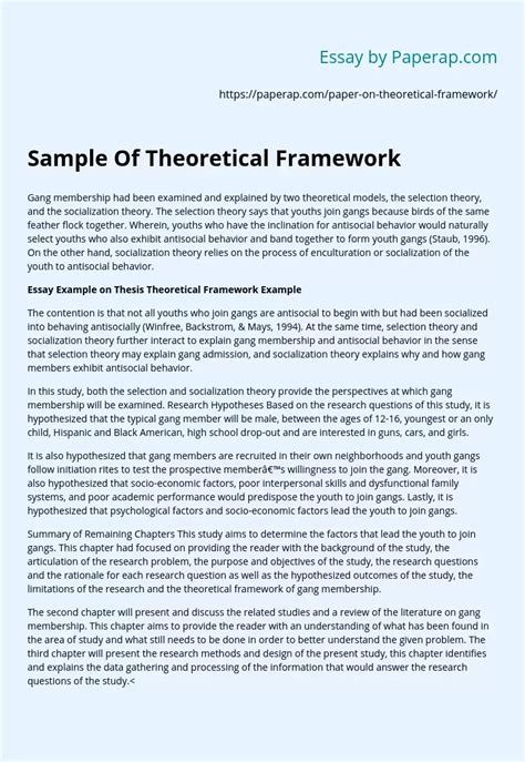 theoretical framework in research paper example pdf