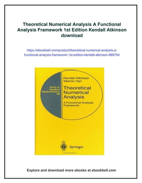 Theoretical Numerical Analysis A Functional Analysis Framework