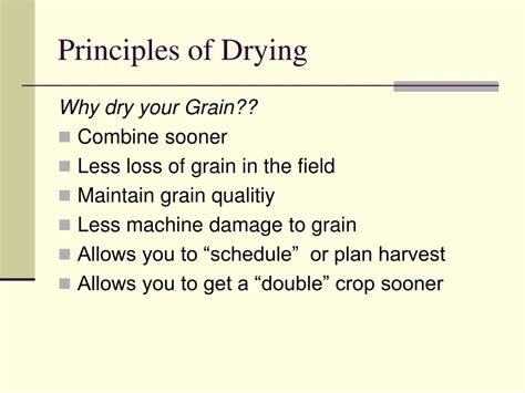 theory of grain drying
