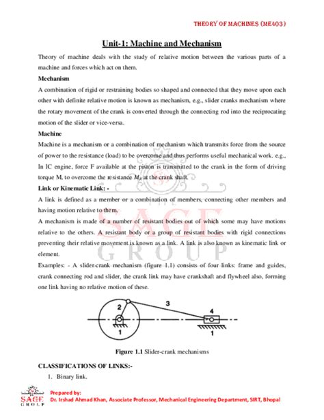 Discussion Theory Of Machines Notes Viral