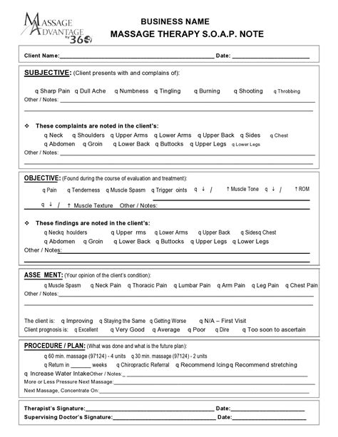 Therapy Session Note Template
