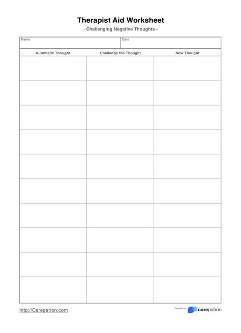 5 Therapy Aid Worksheets