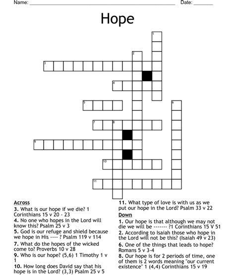 there's always hope crossword clue
