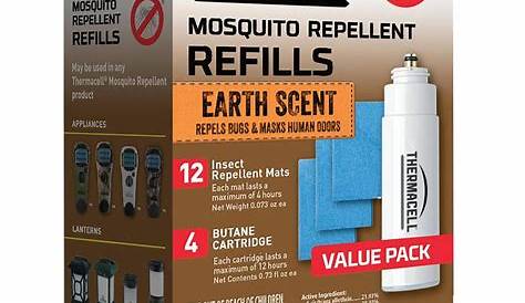 Thermacell Refills Earth Scent Details About E4 Repellent Appliance Refill Mat Butane Mosquito Blk Fly