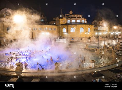 thermal baths at night