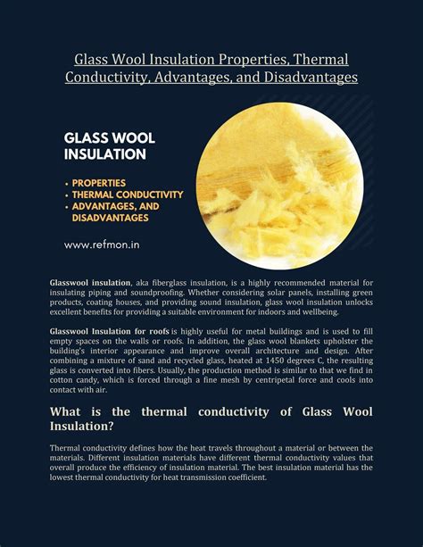 thermal conductivity of glass wool