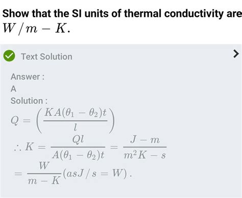 thermal conductivity si units