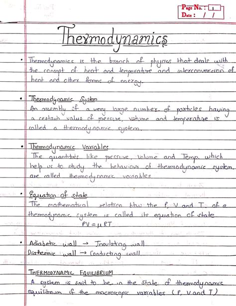 thermodynamics chemistry notes class 11