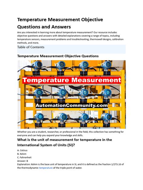 Thermometer Questions And Answers