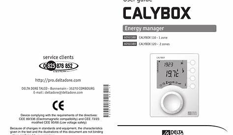 Thermostat Calybox 120 Notice Dutilisation Gestionnaire Dénergie Voyant Rouge Fixe