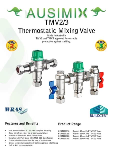 Thermostatic Mixing Valve Data Sheet