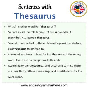 Thesaurus Example Of Sentence