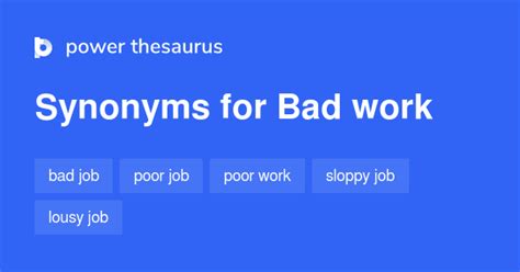 Thesaurus For Bad Work