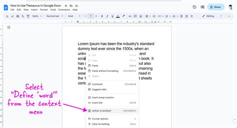 Thesaurus For Google Docs