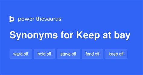 Thesaurus For Keep At Bay