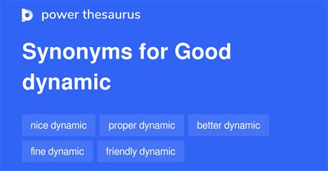 Thesaurus Good Dynamic