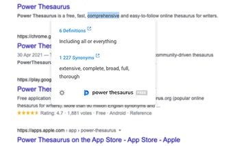 Thesaurus Google Extension