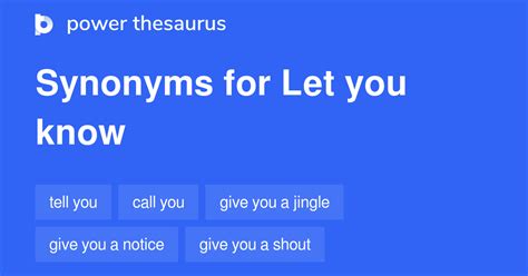 Thesaurus Let You Know