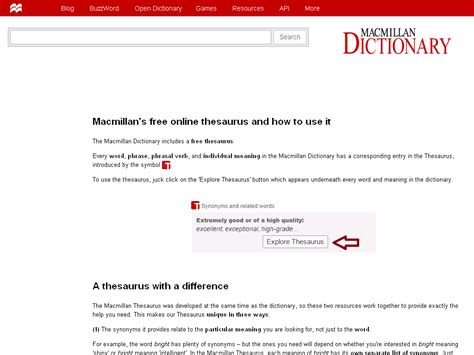 Thesaurus Macmillan Dictionary