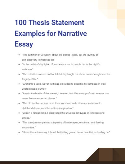 thesis statement examples for narrative essays