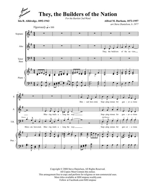 They, the Builders of the Nation (by Steve Danielson SATB)