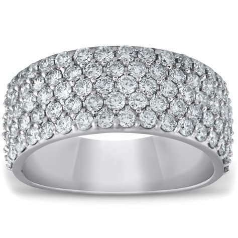 9505W_15 Scalloped pave’ wedding band with 15=0.75ctw Pave wedding
