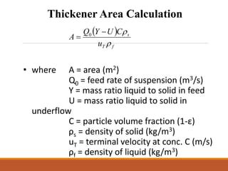 Thickener Volume Calculation
