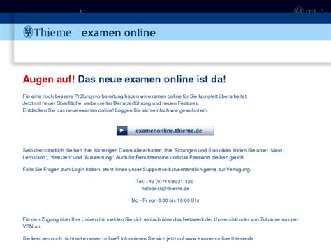 thieme examen online login
