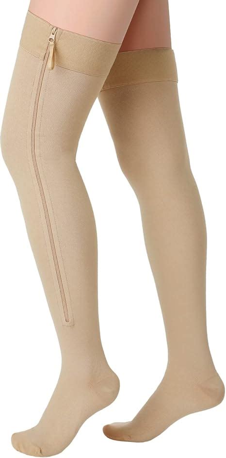 Thigh High Compression Socks With Zipper