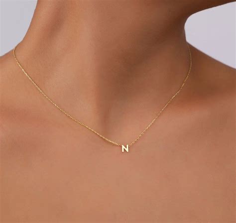 Thin Gold Necklace With Initial
