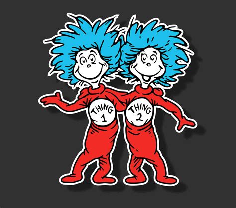 Dr. Seuss Thing 1 Thing 2 SVG Face Thing One Thing Two Head Etsy