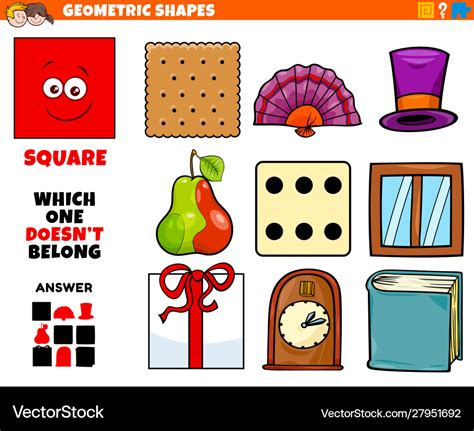 Square shape educational task for kids Royalty Free Vector