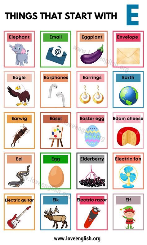 Things That Start With A E