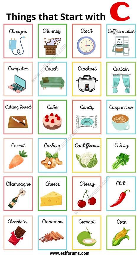 Things That Start With C In English